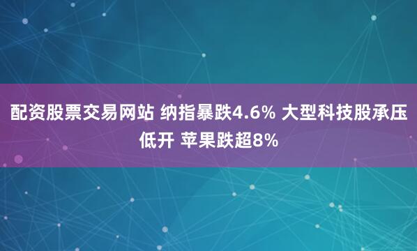 配资股票交易网站 纳指暴跌4.6% 大型科技股承压低开 苹果跌超8%
