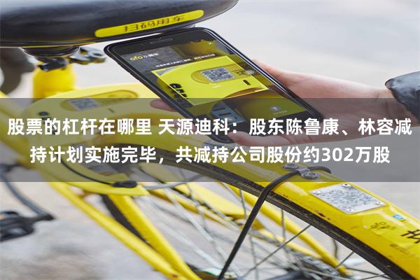 股票的杠杆在哪里 天源迪科：股东陈鲁康、林容减持计划实施完毕，共减持公司股份约302万股